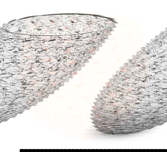 Tobias Mohl (Danish, b. 1970): Tobias Mohl (Danish, b. 1970) "Nest Bowl", 2019 blown glass with canework incised signature and dated at bottom. h. 6-1/8", dia. 6-1/2" Provenance: Adrian Sassoon, London, England; Estate of Thomas B.