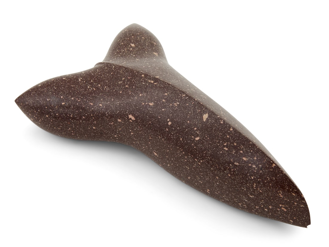 Stephen Cox (British, b. 1946): Stephen Cox (British, b. 1946) "Blade", 2003 hand-carved Egyptian porphyry h. 3-1/2", w. 12", d. 6-1/4" Provenance: Adrian Sassoon, London, England; Estate of Thomas B. Lemann, New Orleans, Louisiana.