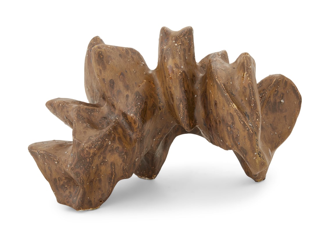 Simon Kidd (Irish, b. 1993): Simon Kidd (Irish, b. 1993) "Untitled" wood-fired stoneware with granite inclusions h. 9-1/2", w. 15", d. 12" Provenance: Estate of Thomas B. Lemann, New Orleans, Louisiana. Notes: Kidd utilizes local