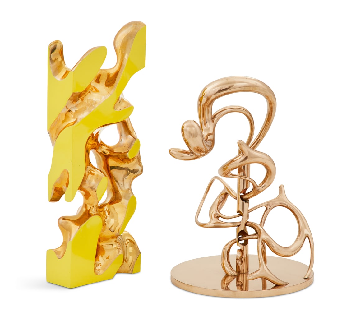 Driaan Claassen (South African, Contemporary): Driaan Claassen (South African, Contemporary) "Look to the Light" "I am Worthy of Safety", 2023 bronze and bronze and enamel sculptures former with cast signature and numbered "1/12" at lower right, l