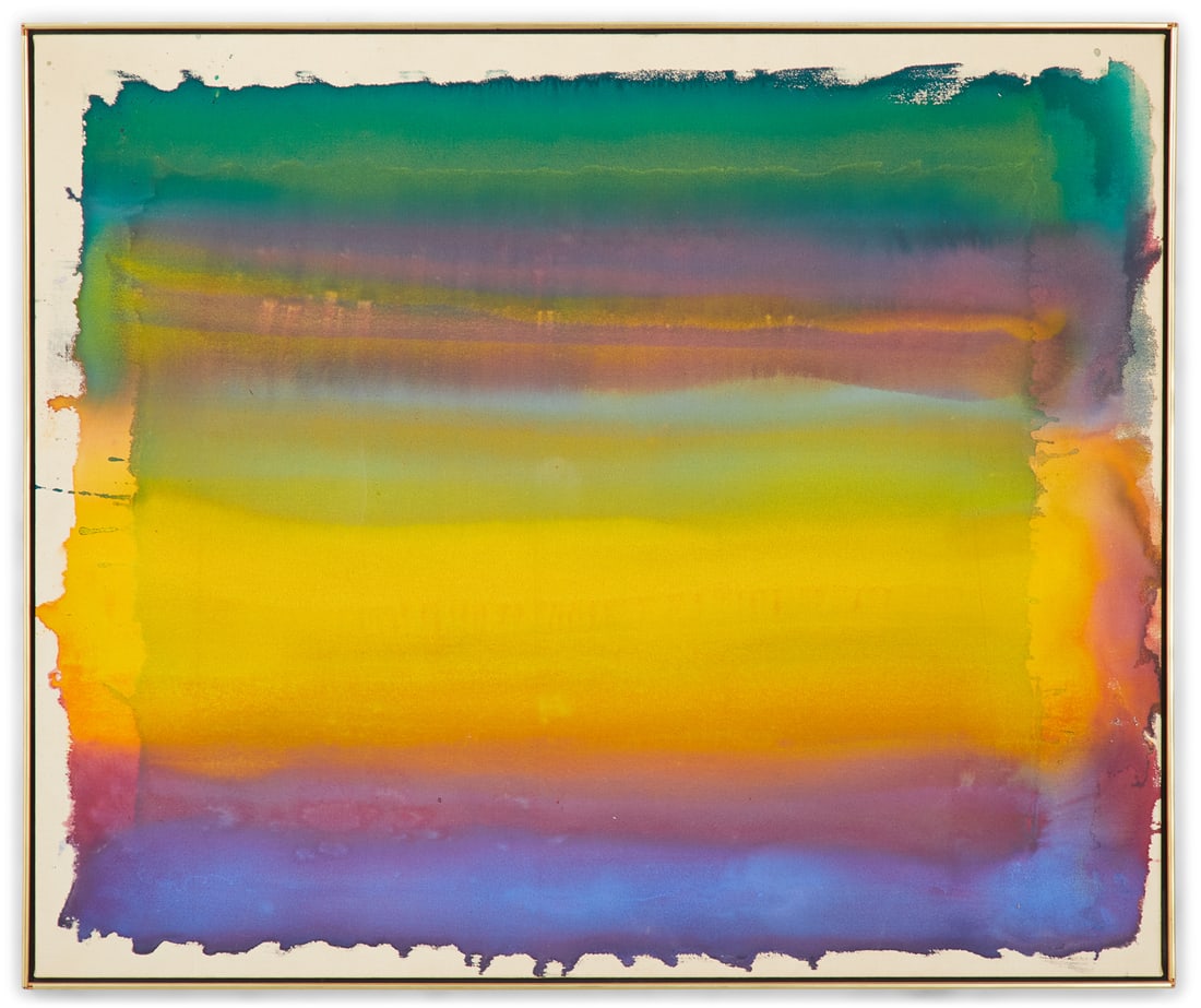 Pat Lipsky (American, b. 1941): Pat Lipsky (American, b. 1941) "Morning Fever", 1970 oil on canvas signed, titled, dated and "Doyle, New York, May 2011" label en verso. Framed. 44-1/2" x 54", framed 46" x 55"