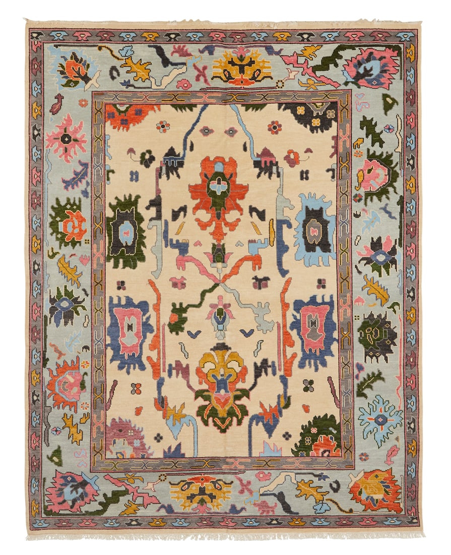 Turkish Angora Oushak Carpet: Turkish Angora Oushak Carpet 9' 1" x 11' 9"