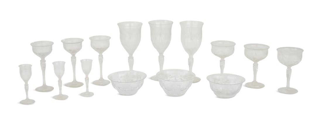 Stevens & Williams "SWL15" Stemware: Extensive Partial Service of Stevens & Williams "SWL15" Stemware first quarter 20th century, English, the wheel-cut service including seventeen water goblets, h. 8-1/4", dia. 3-1/2", eighteen champagn