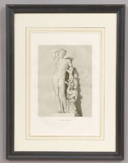 Four Classical Nineteenth Century Engravings: Collection of Four Classical Nineteenth Century Engravings, including a pair of elephant folios from Musee Francais Recueil des plus beaux Tableaux, Statues, et Bas-Reliefs qui Existaient au Louvre Av