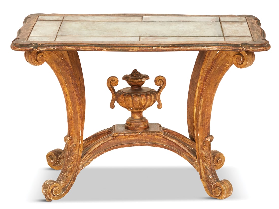 Italian Giltwood and Glass-Top Coffee Table (1 of 3)