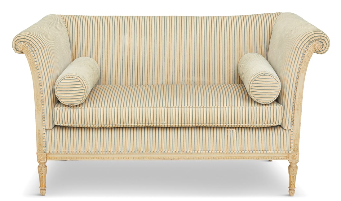 Louis XVI-Style Polychrome Box Settee (1 of 4)