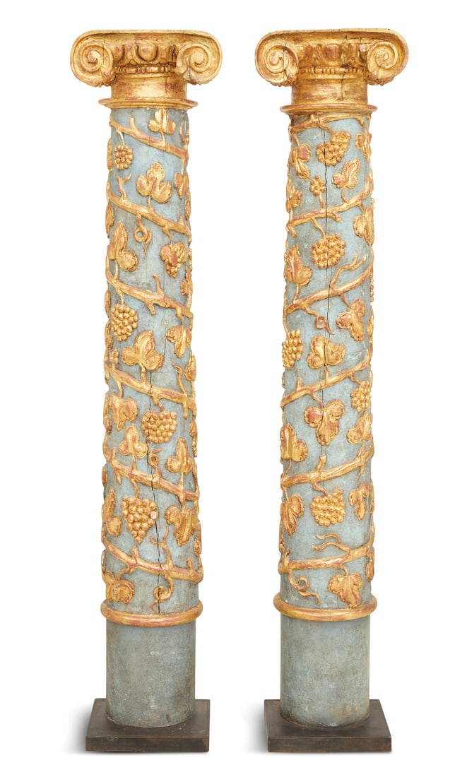 Pair of Italian Parcel-Gilt Baroque Columns (1 of 3)