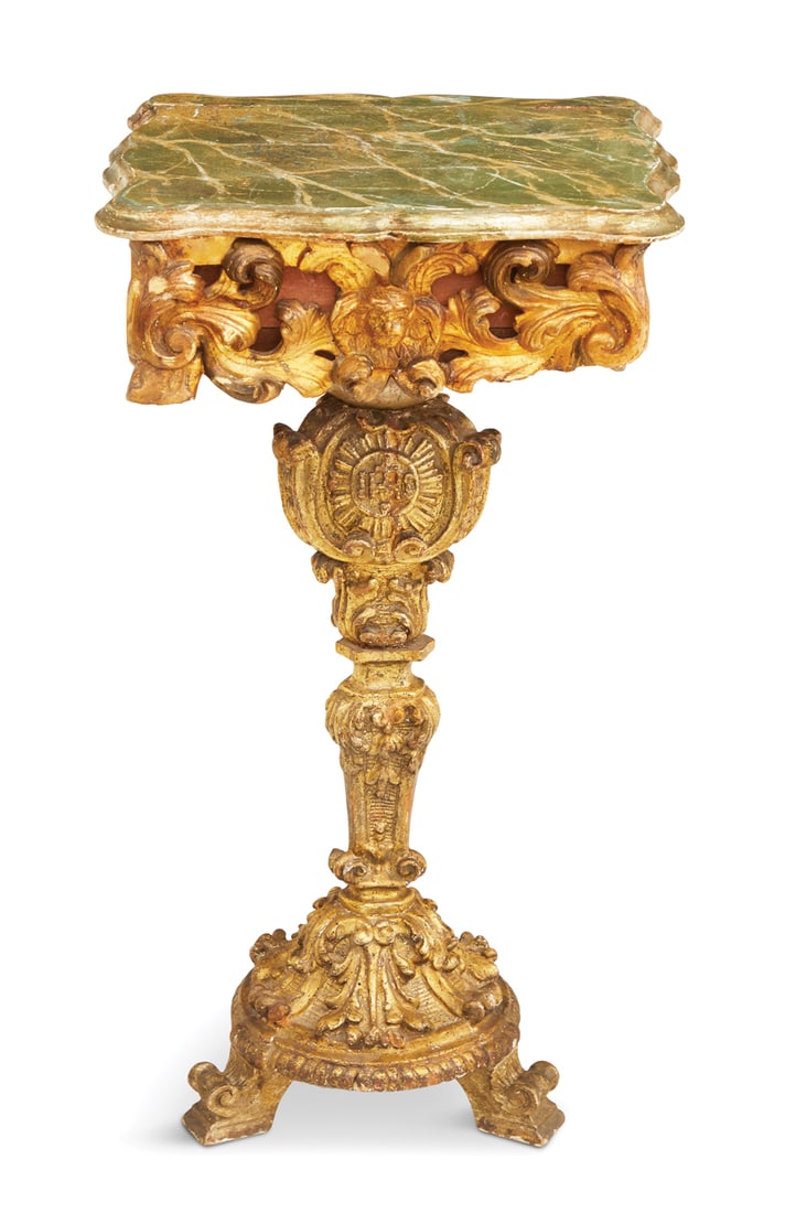 Italian Giltwood and Faux Marbre Work Table (1 of 4)