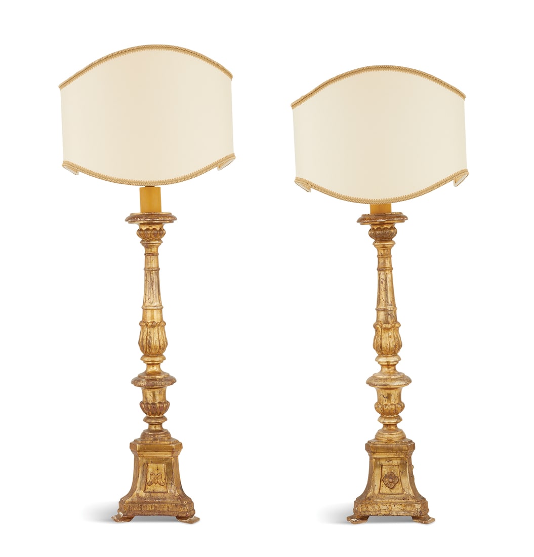 Pair of French Restauration Giltwood Altar Sticks (1 of 2)