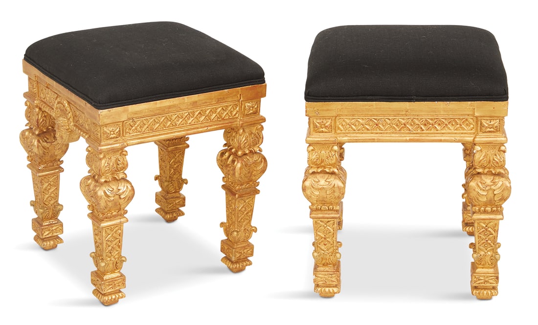 Pair of Continental Giltwood Stools (1 of 2)