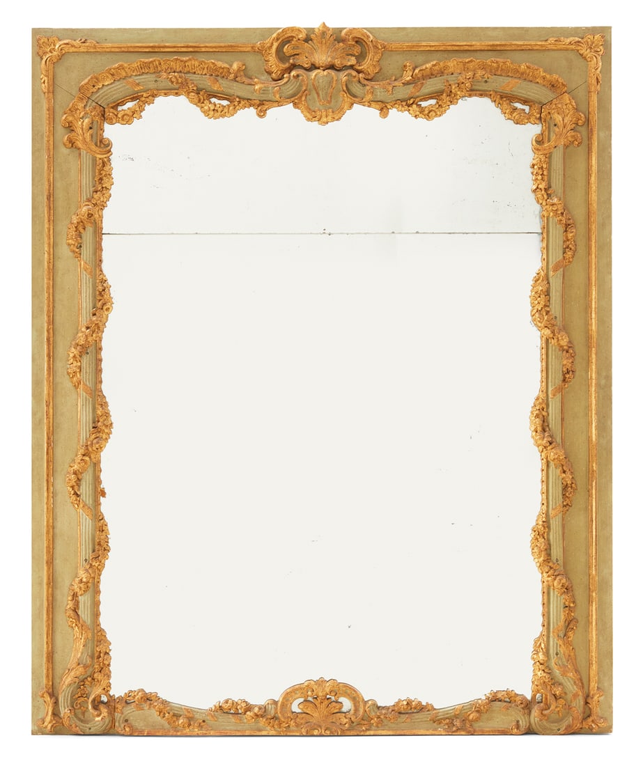 Louis XVI-Style Parcel-Gilt Mantel Mirror (1 of 2)