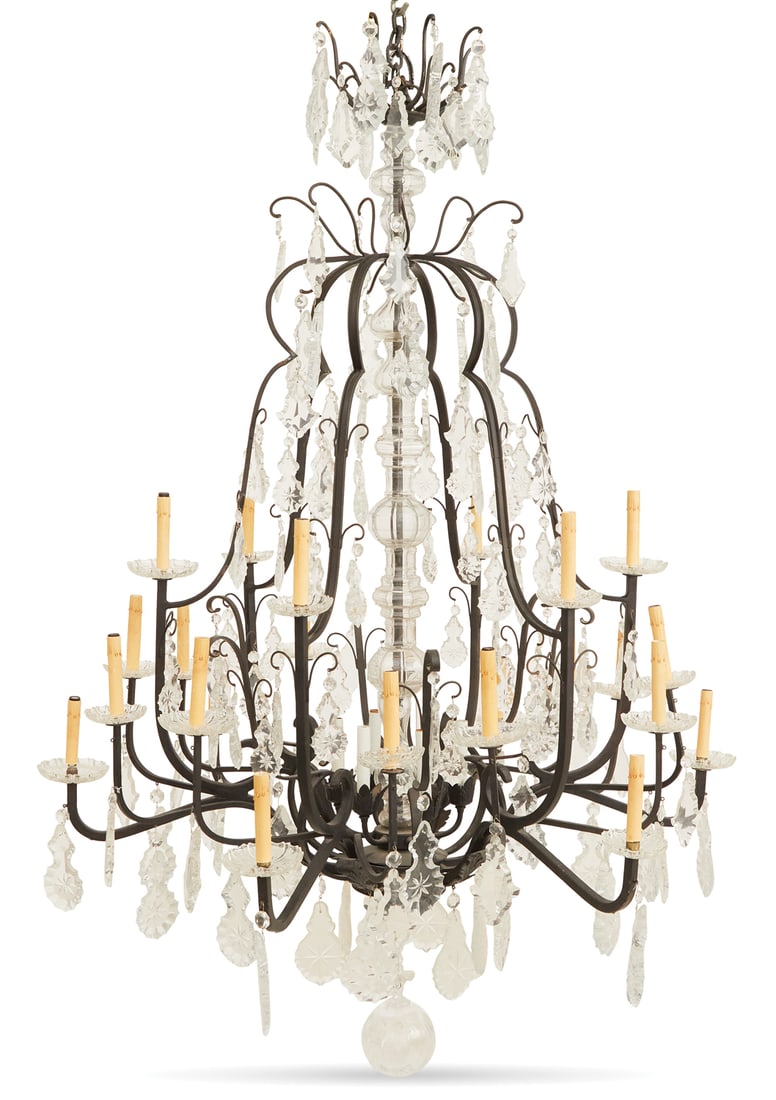 Black Iron and Crystal Chandelier (1 of 1)