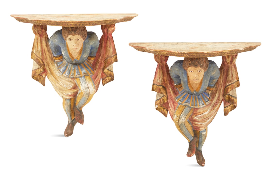 Pair of Italian Parcel-Gilt Brackets (1 of 3)