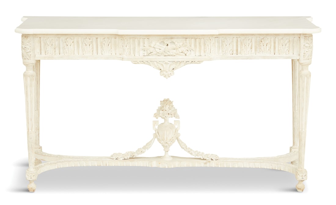 Louis XVI-Style Marble-Top Side Table (1 of 3)