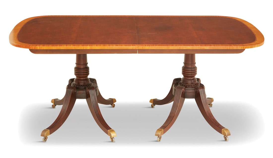 Regency-Style Double-Pedestal Dining Table (1 of 3)
