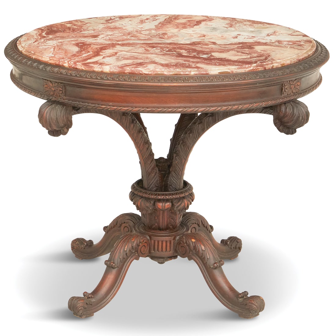 English Mahogany and Marble-Top Center Table (1 of 2)