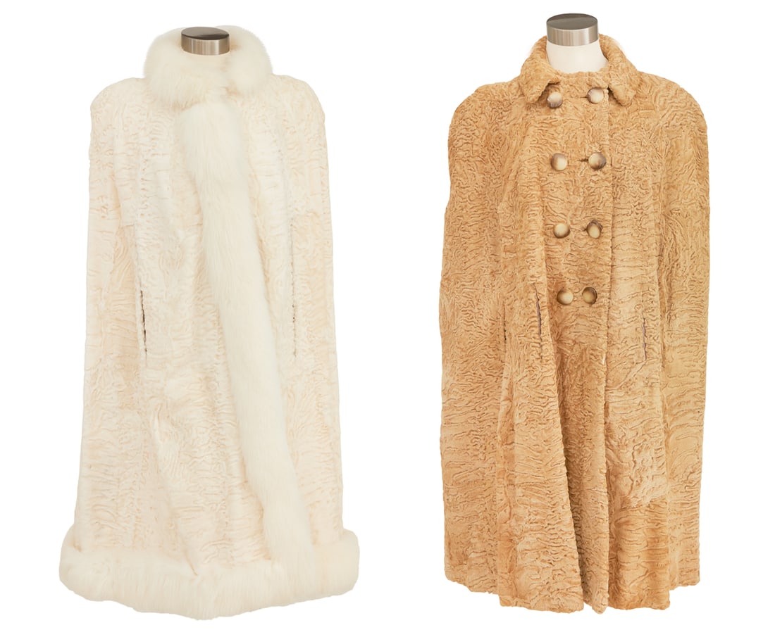 Two Vintage Sirott Broadtail Persian Lamb Cloaks (1 of 5)