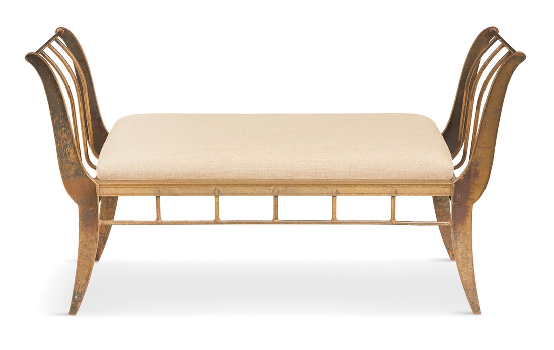 Neoclassical-Style Iron Bench (1 of 2)