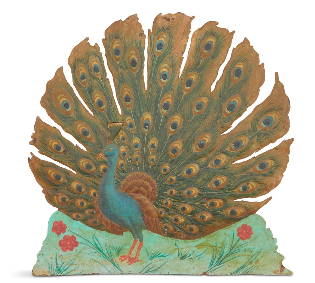 Unusual Tole Peacock-Form Dummy Board (1 of 3)