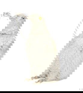 German Novelty "Eagle" Silver Cocktail Shaker: German Novelty "Eagle" Sterling Silver Cocktail Shaker contemporary, in the form of a realistically detailed eagle, the mouth a faux spout fitted with a chained mouse "stopper", the head fitted with g