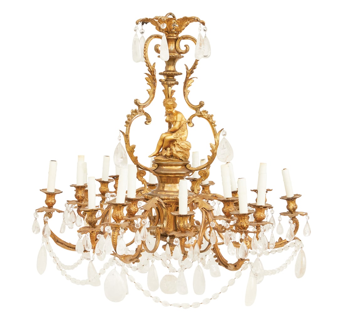 French Belle Epoque Bronze and Crystal Chandelier (1 of 2)