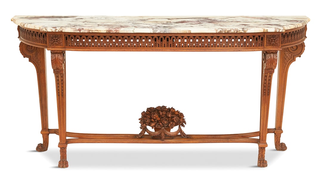 Louis XVI-Style Marble-Top Side Table (1 of 4)