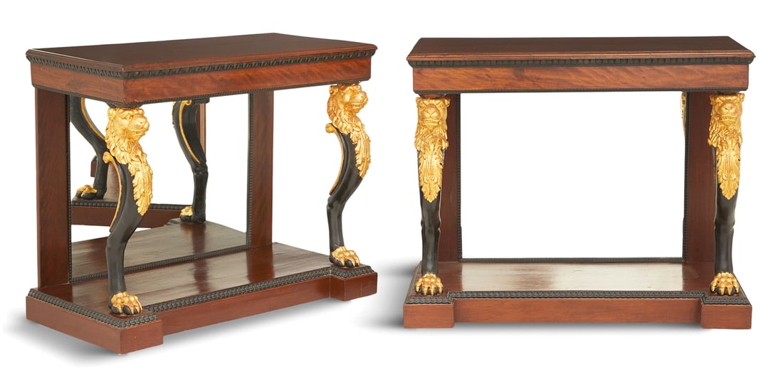Pair of Regency-Style Mahogany Side Tables (1 of 3)