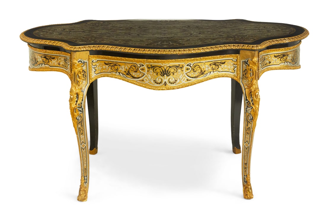 Napoleon III Damascene Inlay Center Table (1 of 4)