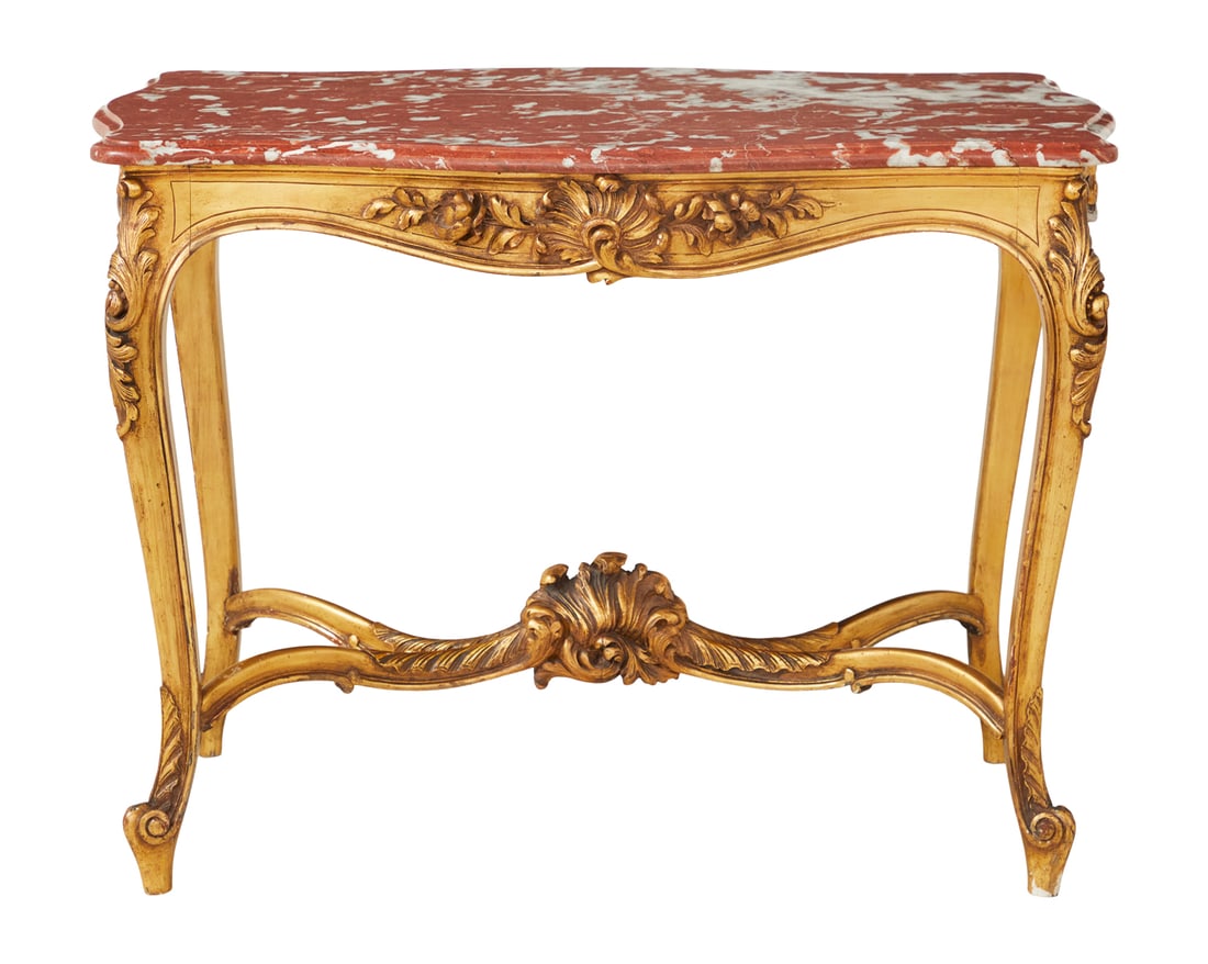 Louis XV-Style Marble-Top Center Table (1 of 3)