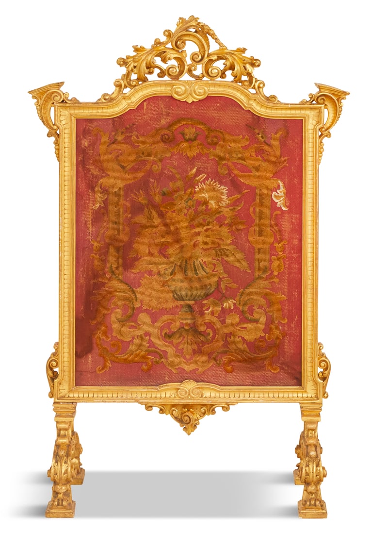French Giltwood and Fabric Firescreen (1 of 3)