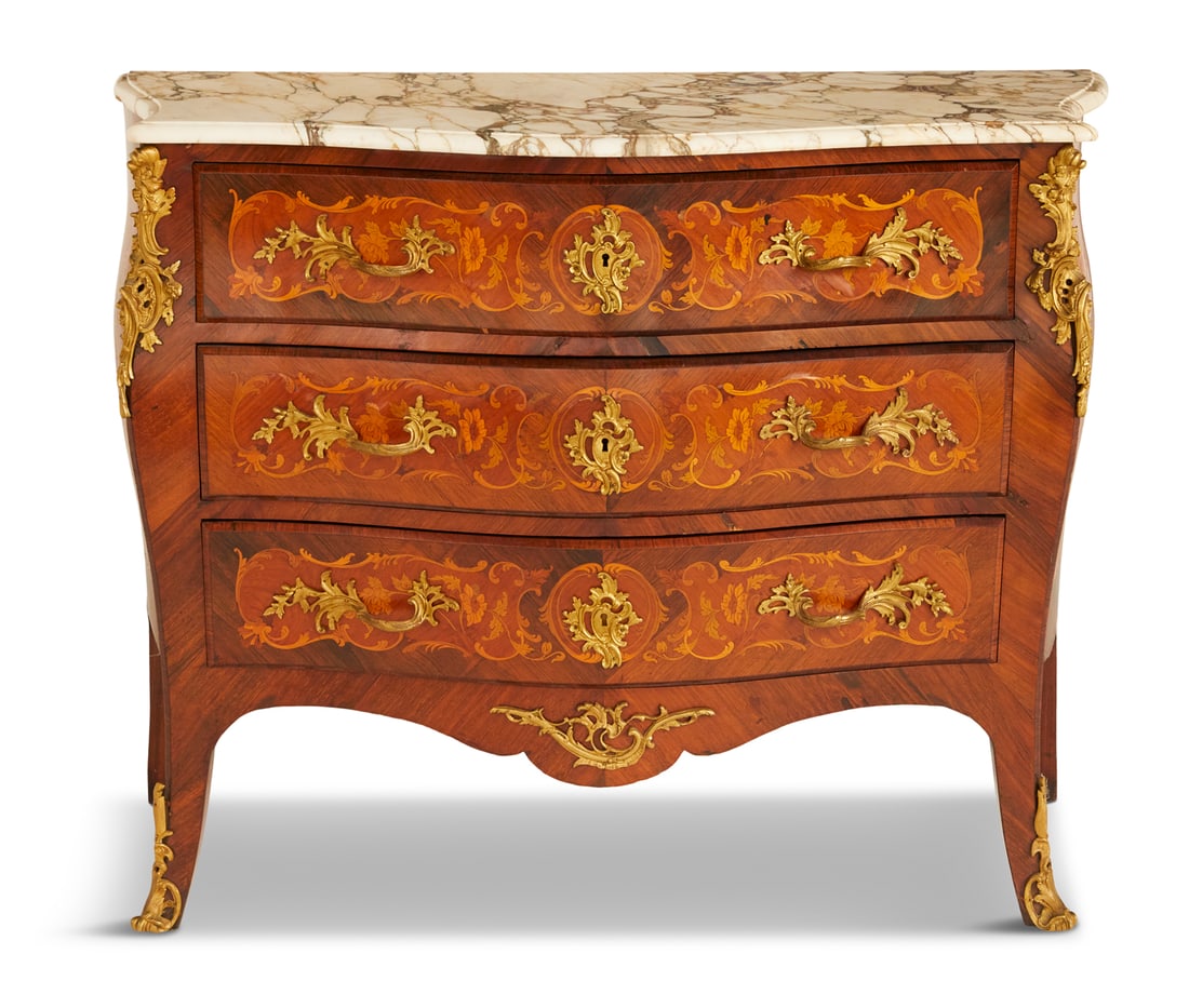 Louis XV-Style Marble-Top Commode (1 of 3)
