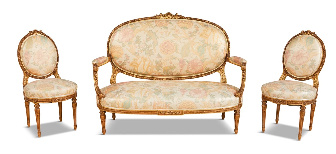 Three-Piece Louis XVI-Style Parlor Suite (1 of 3)