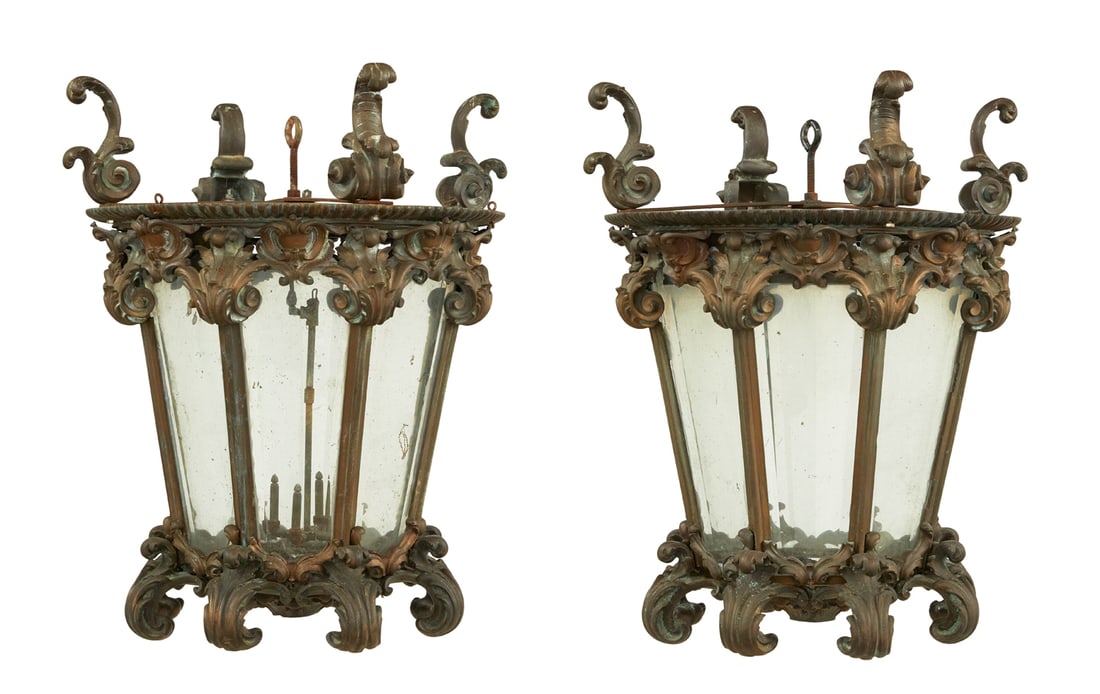 Pair of French Bronze Lanterns (1 of 3)