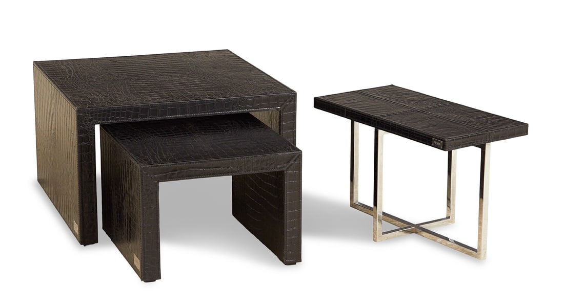 Three Black Fendi Casa Faux Crocodile Items (1 of 2)