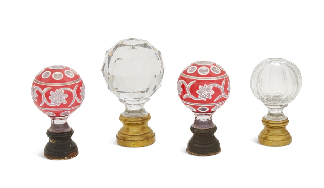 Four Cut Glass Newel Post Finials (1 of 1)