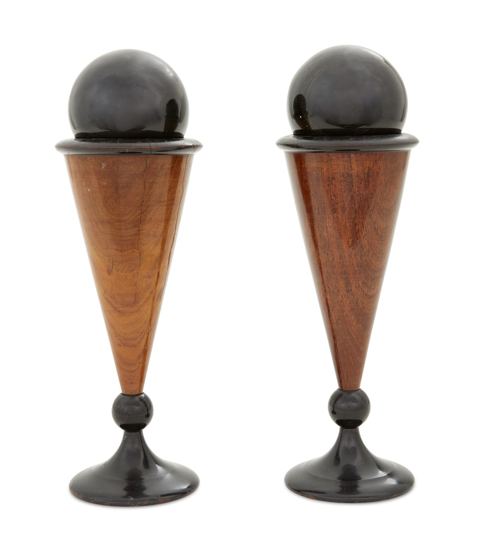 Pair of Walnut and Stone Vases (1 of 1)