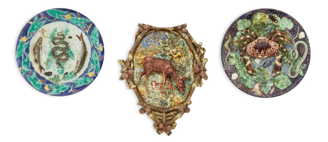 Collection of Three Palissy Ware Plaques (1 of 4)