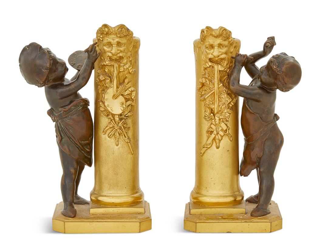 Pair of Bronze Dore et Patine Vases (1 of 3)