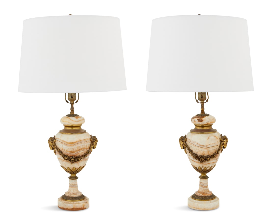 Pair of Onyx Table Lamps (1 of 3)