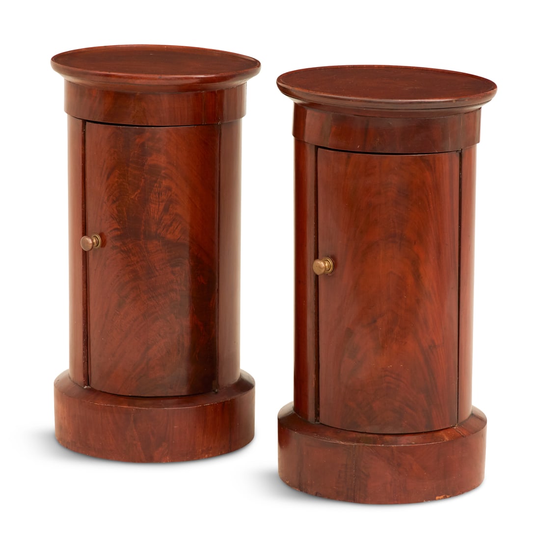 Pair of Cylindrical Bedside Cabinets (1 of 2)