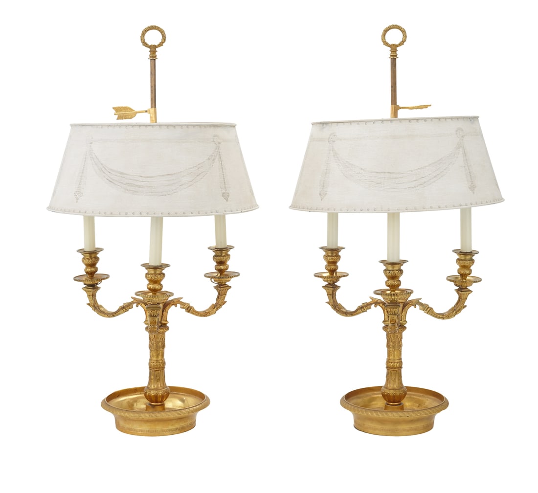 Gilt-Bronze and Tole Bouillotte Lamps (1 of 2)