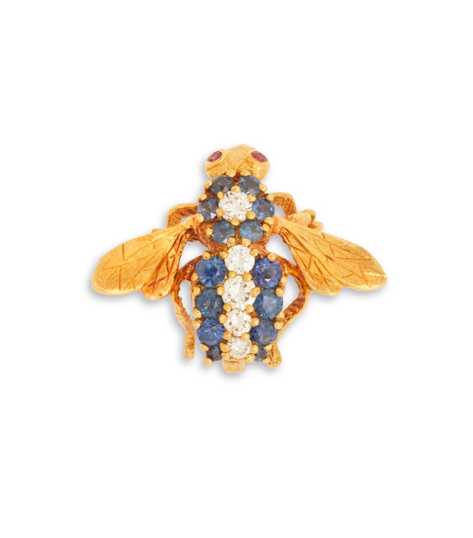 Sapphire and Diamond Bee Pin (1 of 1)