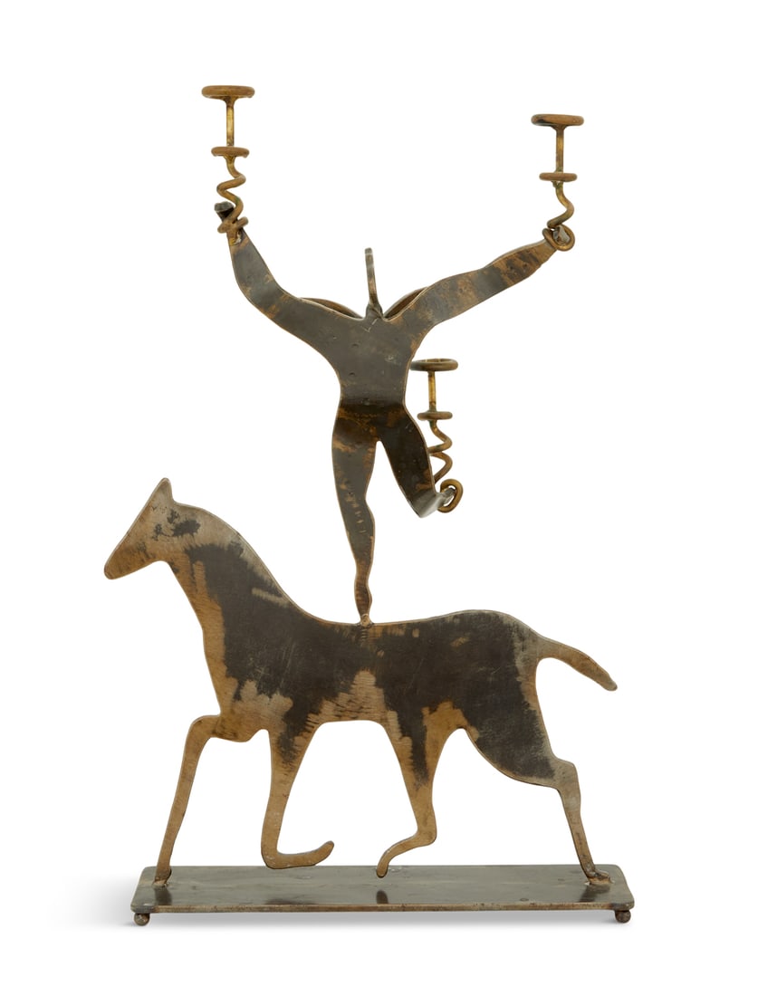 Mario Villa Mixed Metal Figural Candelabrum (1 of 2)