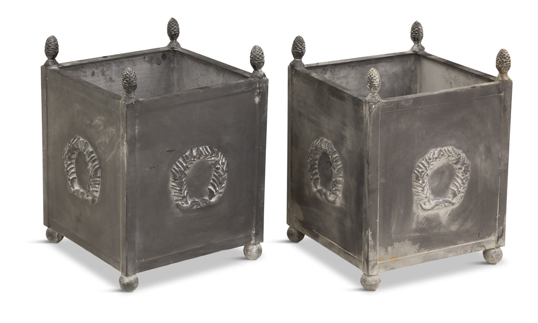 Neoclassical-Style Zinc Garden Planters (1 of 2)