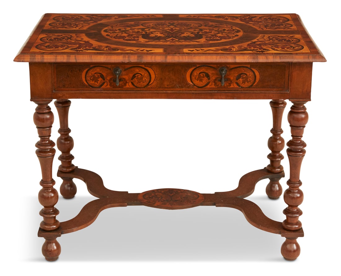 Walnut and Mixed Woods Side Table (1 of 4)