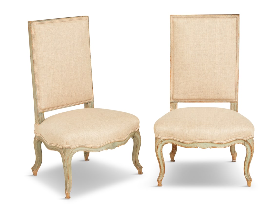 Pair of Louis XV Polychrome Side Chairs (1 of 2)