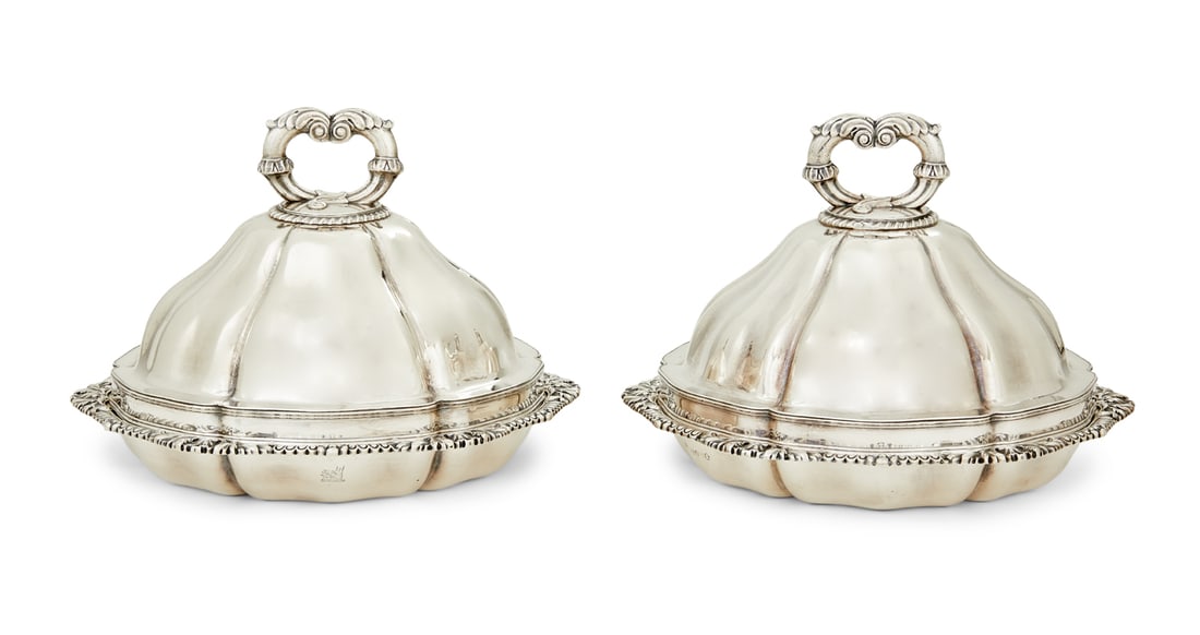 Pair of Robert Garrard Silver Covered Dishes (1 of 5)