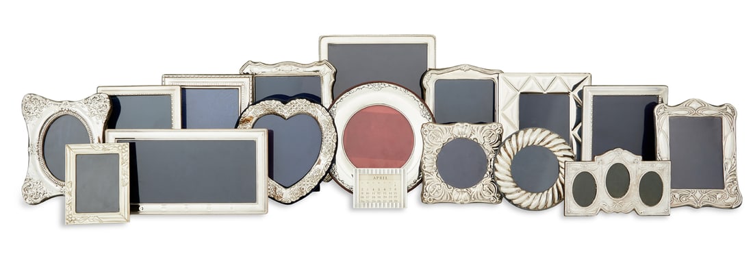 Sixteen Sterling Silver Photograph Frames (1 of 1)