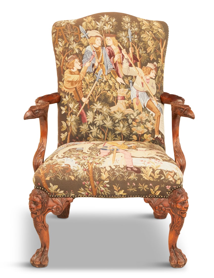 Irish Georgian-Style Mahogany Armchair (1 of 8)