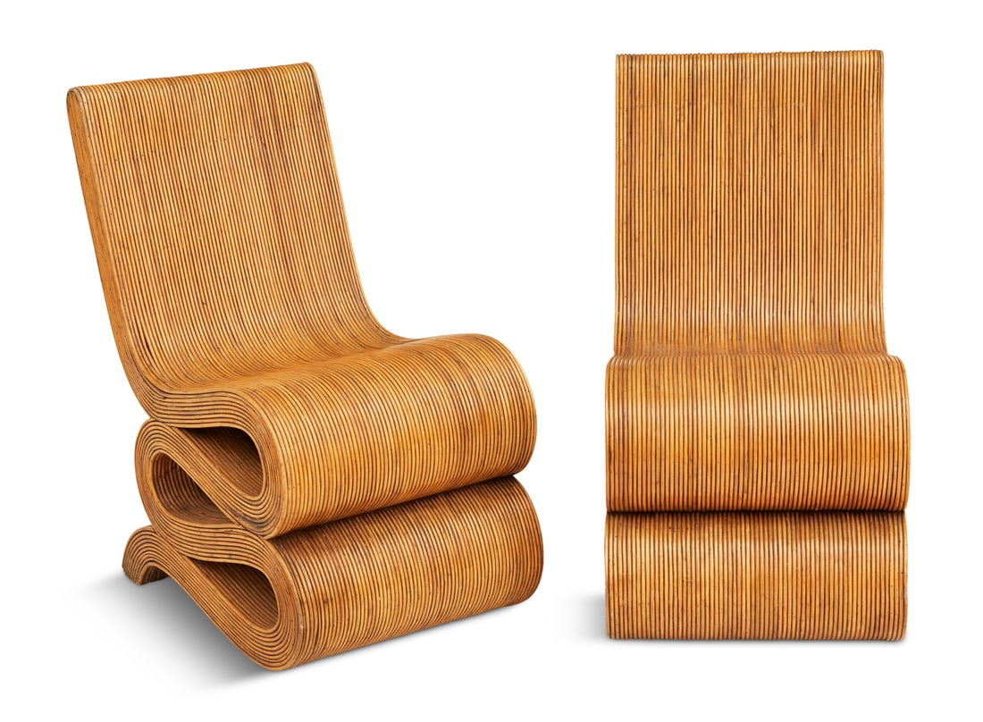 Pair of Frank Gehry-Style "Wiggle" Lounge Chairs (1 of 2)